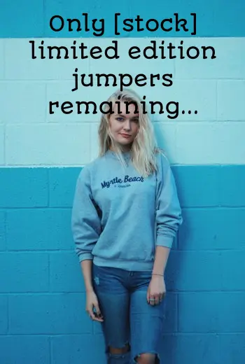 Limited edition jumper stock example