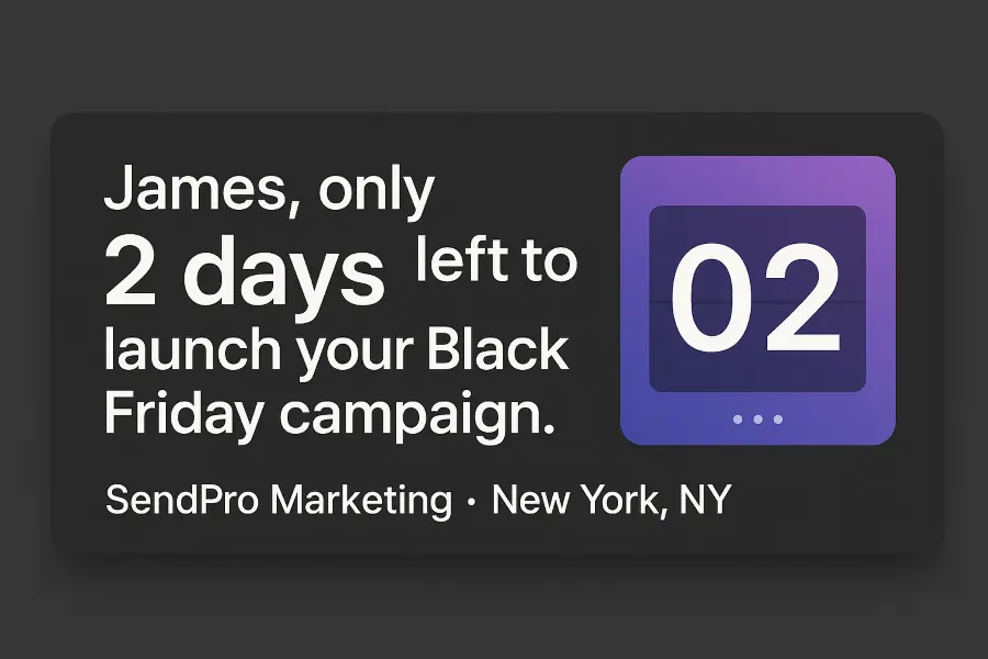 Email marketers Black Friday Countdown Banner