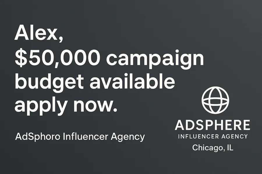 Influencer marketer AdSphere Campaign Offer