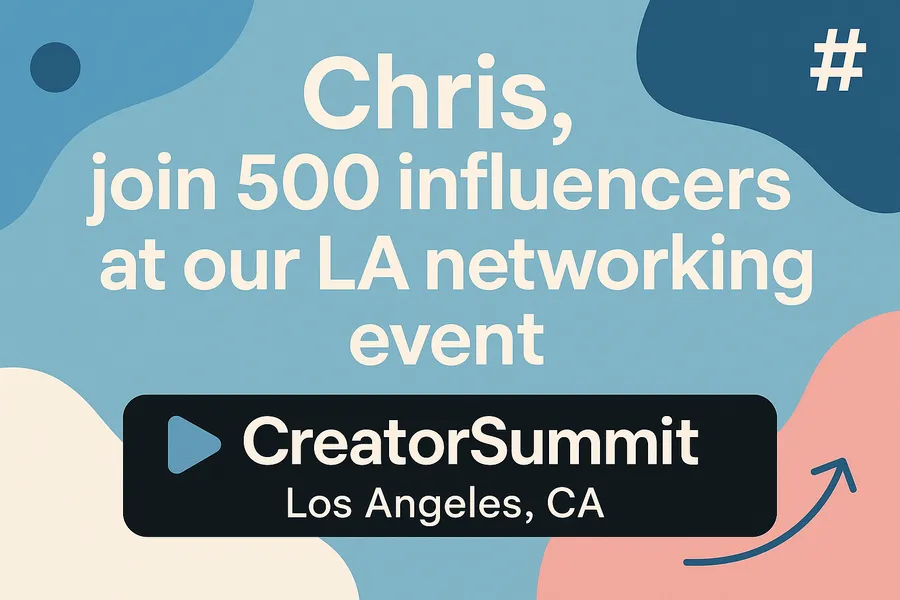 Influencer marketer CreatorSummit Conference Banner