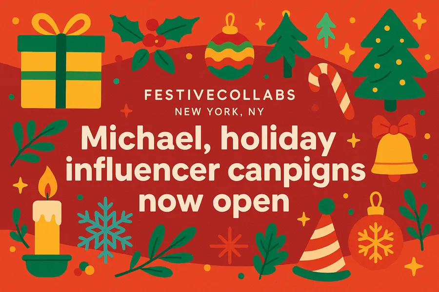 Influencer marketer FestiveCollabs Holiday Banner
