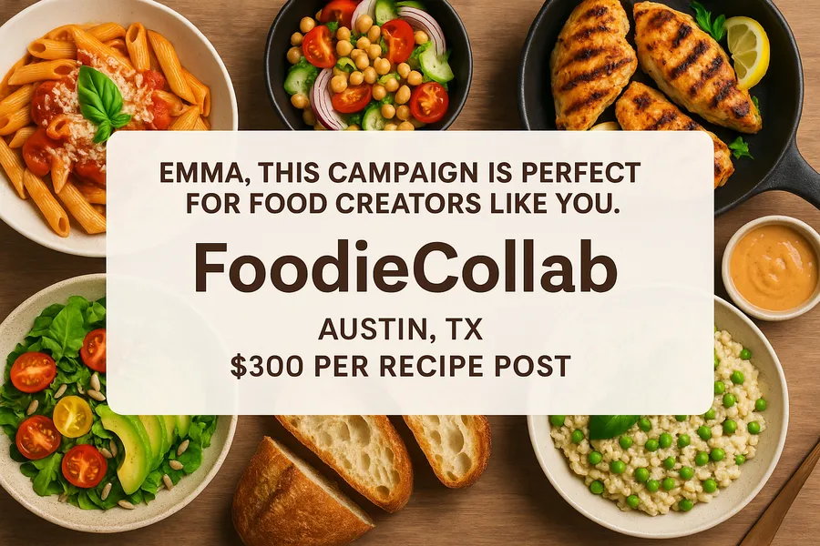 Influencer marketer Foodie Collaboration Banner