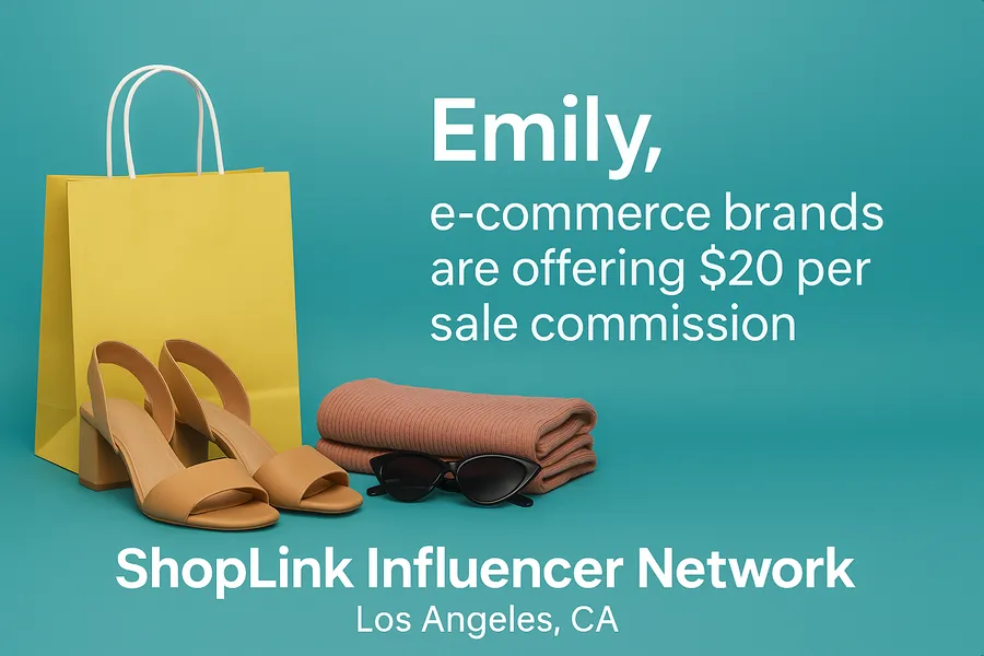 Influencer marketer ShopLink Sales Commission