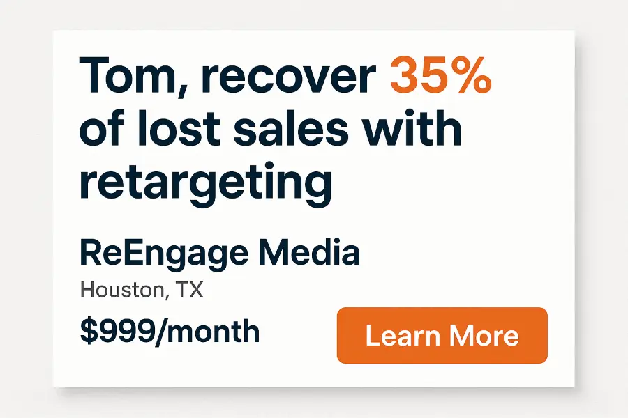 Marketing agencies ReEngage Ad Banner