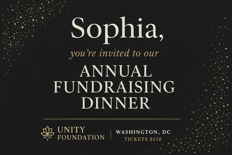 Non profit org Sophia Gala Invitation