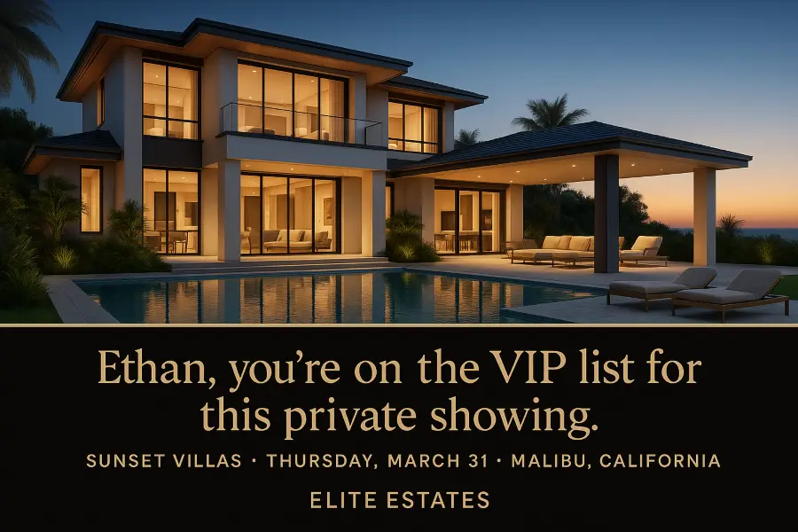 Real estate VIP Villa Invitation