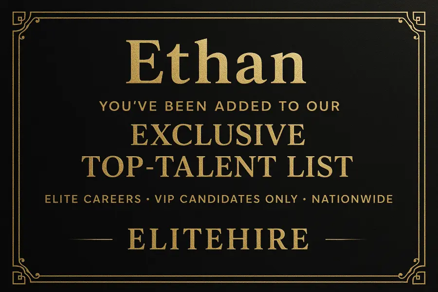 Recruitment EliteHire Gold Banner