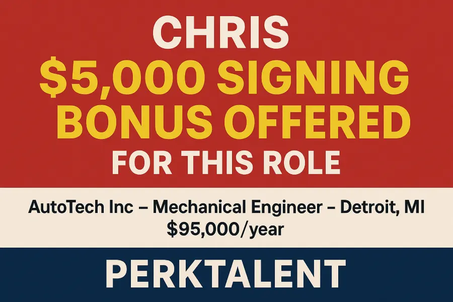 Recruitment PerkTalent Signing Bonus Banner