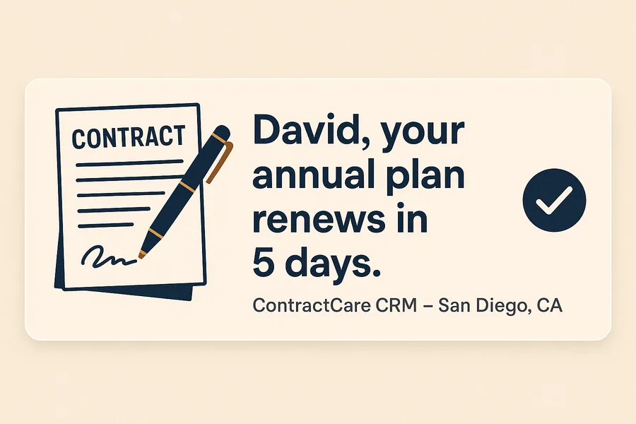 Sales teams Contract Renewal Reminder
