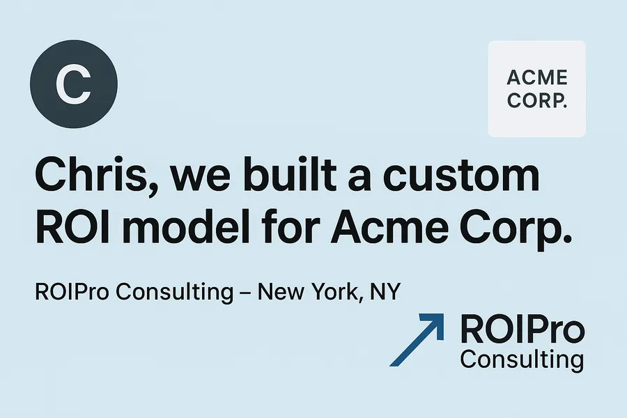 Sales teams Custom ROI Model Banner