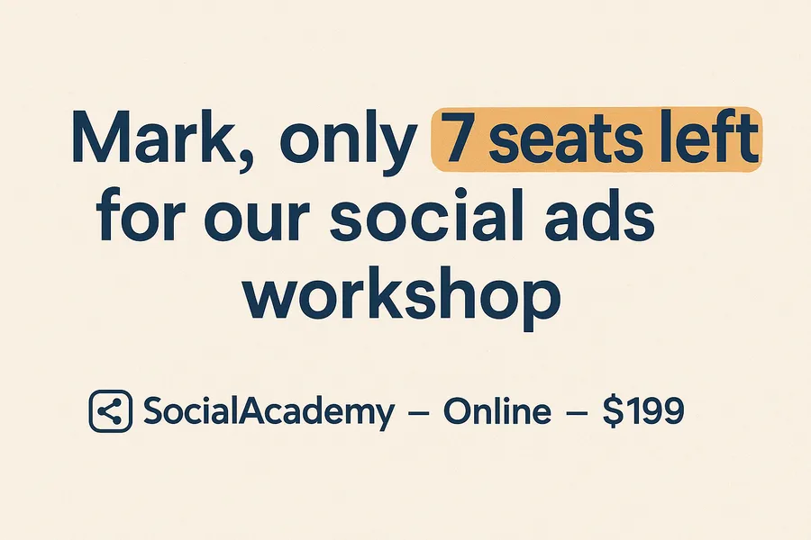 Social media managers Social Ads Workshop Banner