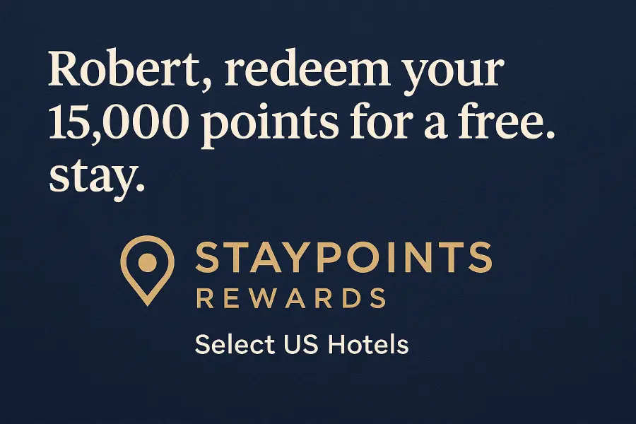 Travel hospitality StayPoints Rewards Offer