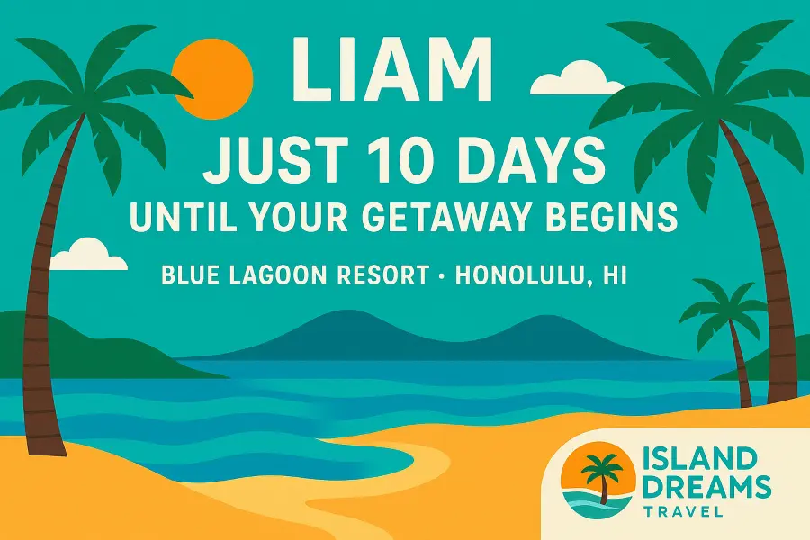 Travel hospitality Vacation Countdown Banner